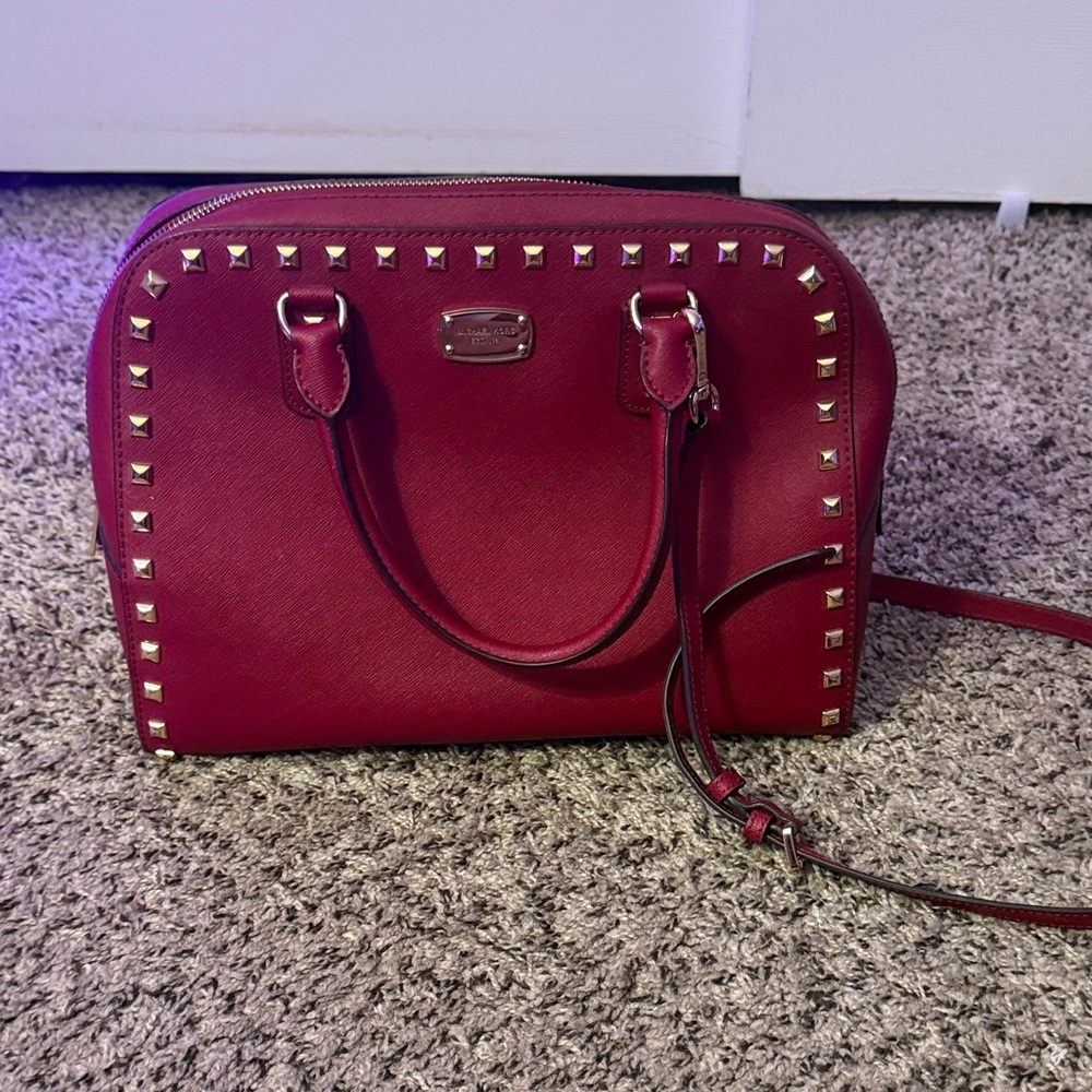 Michael Kors Studded Maroon Bag